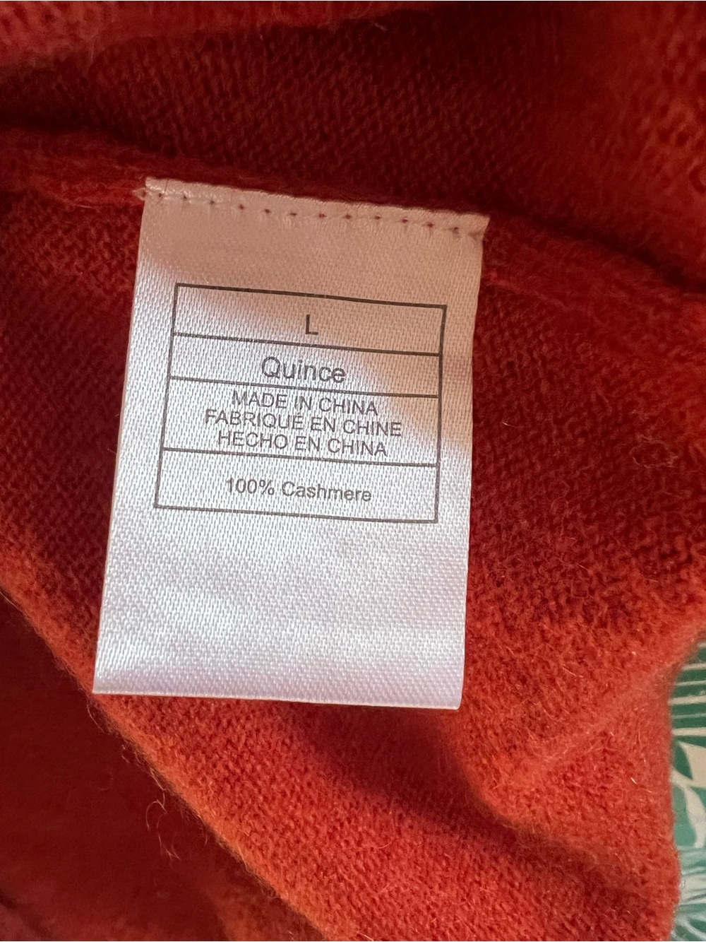 Quince Cashmere Fisherman burnt orange Turtleneck Sweater Sz L - Picture 4 of 7